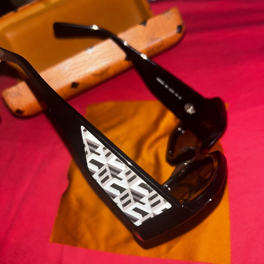 MCM Black Sunglasses with White Geometric Design